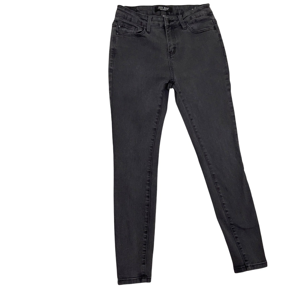 Judy‎ Blue Jeans Womens 7/28 Black Skinny High Rise Stretch JB8883 Goth Academia